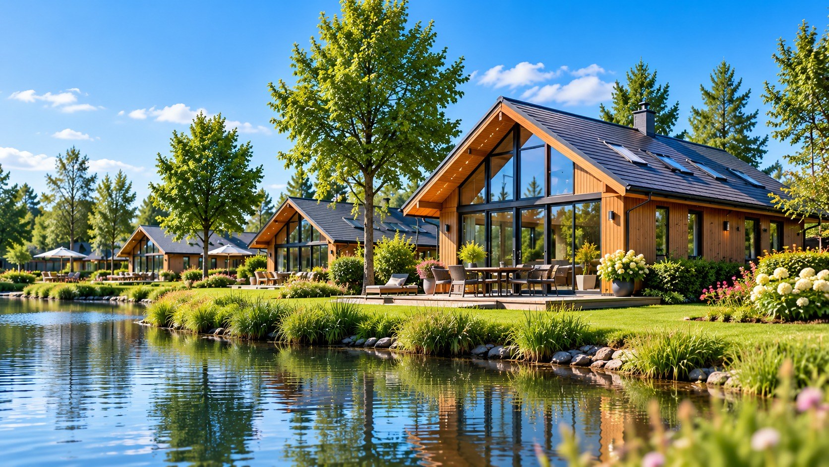 Vakantiewoning met terras aan het water